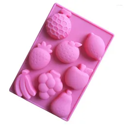 Baking Moulds Random Color Bakeware Cake Tools 8-Cavities DIY Cookie Icecream Sweet 3D Fruit Shape Chocolate Silicone Mold