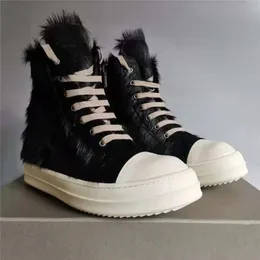 2022 New Women Boots HorseHair Upper Fashion Boots Party Street 문화 조랑말 재료 여성 신발