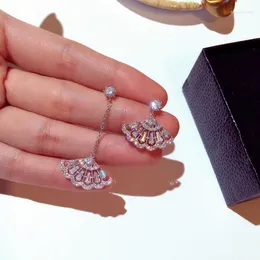 Dingle örhängen naweily 2022 mode strass för kvinnor geometrisk asymmetrisk sektor örhänge smycken tillbehör gåva nwle1665
