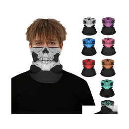 أقنعة الحفلات Skl Skl Mask في الهواء الطلق الرياضي للتزلج على الدراجات النارية الأوشحة باندانا باندا مقاومة للتنفس الوجه اليومي SN4695 إسقاط DHMIU