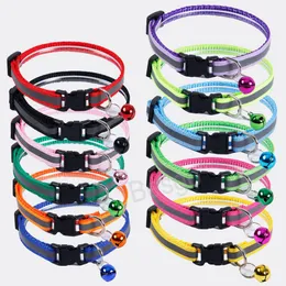 Pet Reflect Light Cloth Collar Dog Cat Collars With Bells Adjustable Small Dogs Necklace Collar Outdoor Supplies Accessories BH8107 TYJ