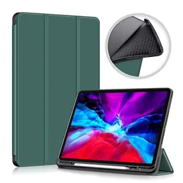 Capas inteligentes para ipad pro 12,9 "fundas capa de couro tpu função wake sleep tablet com slot para caneta