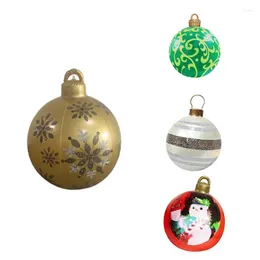 Juldekorationer 60 cm Uppbl￥sbara dekorativa bollar utomhus PVC Uppbl￥sbar j￤ttetr￤ddekor
