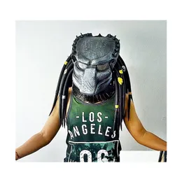 Maski imprezowe Film Alien Vs. Predator Cosplay maska kostium na Halloween akcesoria rekwizyty lateks 220827 dostawa upuść dom ogród świąteczny Dhmm7