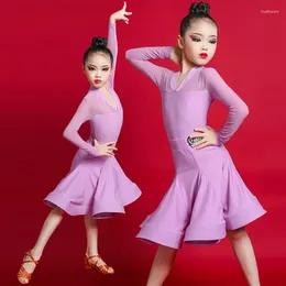 Stage Wear Kids Latin Practice Dance Dress Costumi Abbigliamento Competizione Abiti Bambini Sala da ballo Salsa Abiti da ballo DL6685