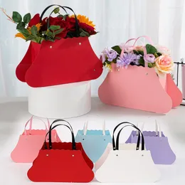 Prezentowe papierowe torba z kwiatami torebki kwiaciarni Bukiet torby ręcznie związane kwiaty koszyk walentynkowe pudełka róży dekoracje przyjęcia