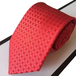 Designer de negócios Treça de seda de seda cravatta decote de negócios masculino letra bordada krawatte com caixa de luxo com laços de luxo