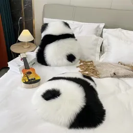 Cushiondecoratif Yastık Sevimli Panda Peluş Peluş Kılıf Yün PP Kanepe Yatak Kafası Kürk Kürk Bir Çizgi Farikal Kalça 221208