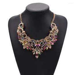 Choker Fashion Brand Big Necklace Women Bohemian Large Collar Statement Femme Luxury Crystal Rhinestone Party