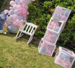 Party -Dekoration Babyparty -Box gefüllt Ballon AZ Letters Hintertechnik Geschlecht enthüllen ein Jahr altes Geburtstagsdekor Kids Boygirl 1st B3312528