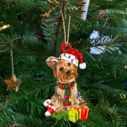 Christmas Decorations Pendant Wooden Dog Drop Decoration Tree Puppy Pendants Year Festive Party Supplies Room Home Ornament