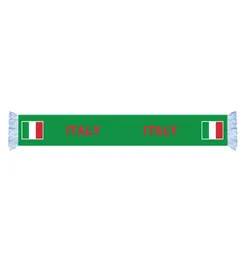 Italy Flag Scarf Factory Supply Quality Polyester World Country Satin Scarf Nation Football Games Fans Scarfs With White Color Tas5496217