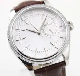 Cellini 50509 orologio meccanico da uomo in pelle argento 40 mm cinturino marrone serie automatico meccanico quadrante bianco orologi da uomo orologi da polso maschili