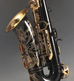 Kampanj Saxofon Alto Black Gold Alloy Alto Sax Brass Music Instrument med Case Mouthpiece Reeds Accessories8782635