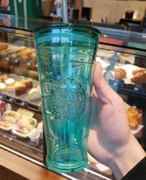 O verão Starbucks Green Glass Straw Cup 16oz Relevante Mermaid Logo Isolamento de Calor Caça Coffee de Caça de Vidro 18oz para Cola Fruta J9310261