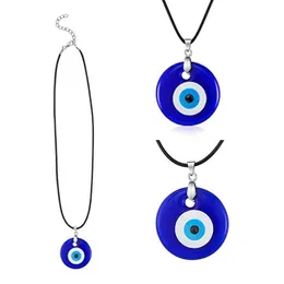 Wholesale 30mm Ceramics Blue Turkish Evil Eye Pendant Necklace For Women Men Mother Father Family Member Gifts Protection Jewelry