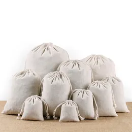 Linen Jewelry Bags Pouches with Drawstring for Birthday Party Wedding Favors Present Art and DIY Craft 50Pcs