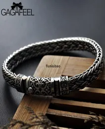 GaGafeel 100 925 Bracelets de prata Largura 8mm Chave de cabo clássico Link Chain S925 Bracelets de prata tailandes