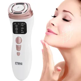 Ansiktsvårdsenheter Mini HIFU -maskin RF -åtdragning EMS Mikrourrent för ögonlyftning och Anti Wrinkle Massager 221208