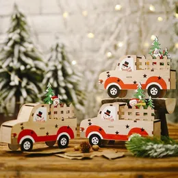 Dekoracje wnętrz Święty Święty Święto Snowman Drewniany ozdoba samochodowa Dekor świąteczny do domu Prezenty na świąteczność