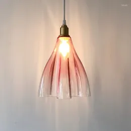 Pendantlampor nordiska färgade glasbelysning efter modern minimalistisk kreativ sovrum sovrum restaurang bb bar led e27 ljuskrona