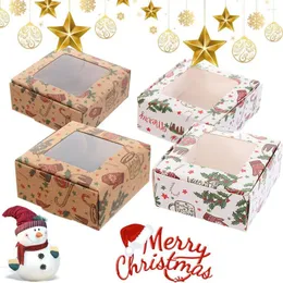 Present Wrap Paper Diy Multi-Size Box Kraft Window Package Christmas Presents