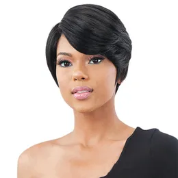 Spring Full Lace Huamn Hair wig Virgin Brazilian Hair Short Machine made Pixie cut wigs for Black Women278V