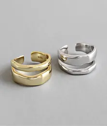 925 Sterlingsilber charmante unregelm￤￟ige Kette Geometrischer Ring Gold Open Ringe f￼r Frauen M￤nner Party Geschenke Accessoires9204681