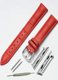 Adaptadores para iWatch Apple Watch 38 mm Women Croco Band Genuine Leather Watch Strap Pulsera de muñeca Negro marrón rojo Pink6805087
