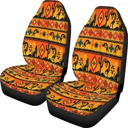 Chaves de cadeira CAPA INTERIOR CAPA DE SEATO POLINESIA ESTILO TRIBAL EXTNICO Universal 2PCs/Set Front Auto Deco Protector