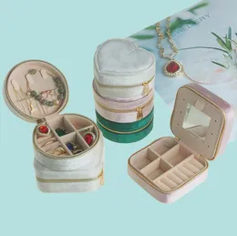 Travel Velvet Jewelry Box Mini Gifts Case for Women Girls Small Portable Organizer Boxes for Rings Earrings Necklaces Bracelets Packaging