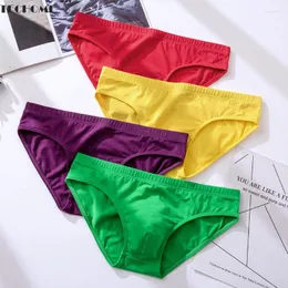 Underpants European And American Men's Briefs Cotton Underwear Solid Color Adult Sexy Breathable Low Waist Panties Male Seamless Thongs