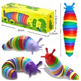 UPSパーティーは、Fidget Toys Slug Articulated Flexible 3D Slugs Funny Toys for All Ages Relief Anti-Anxiety Sensory Gift