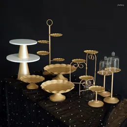 Bakeware Tools SWEETGO Gold Cupcake Stand Wedding Cake 1 Piece Dessert Trays Home Decoration Party Supplier Kitchen Dinner Cakestand