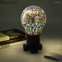 Table Lamps Colorful 3D Lamp Creative Glass Led Desk Light For Bedroom Bedside Night Lighting Fixtures Christmas Industrial Decor