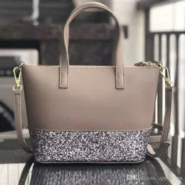 Designer de marca Mulheres Bolsa de ombro Glitter Grey Hobos Crossbody Bolsa Bolsas Totes Bolsas de colher de couro PU PU