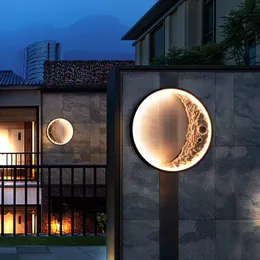 2022 LED açık su geçirmez avizeler duvar lambası manzara modern sundurma dış ışık bahçe lambası villa ip54 ay alüminyum