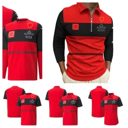 F1 폴로 셔츠 남자 롱 슬리브 팀 티셔츠 캐주얼 짧은 슬리브 레이싱 슈트 자동차 바지