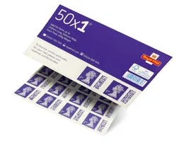 Royal 50x1 Large Letter Stamps First Class Mail UK Post Self Adhäsive4205653