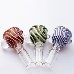 CSYC G054 Wig Wag Smoking Pipe Bowls 14mm 19mm Male Dab Rig Bubbler Pipes Glass Water Bong Tool Big Dot Wide Bore Glass Bowl