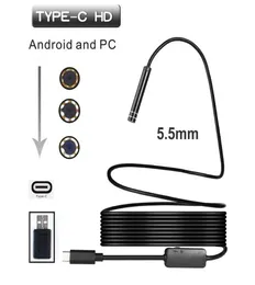 55 mm lens typec endoscoop inspectie camera 3m 5m 10m slang flexibele kabel borescope camera voor Android Phone Windows PC8918104