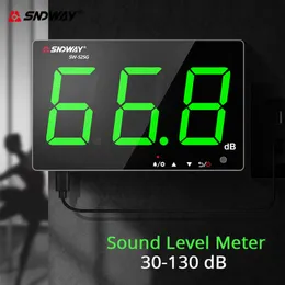Sndway Montowany na ścianie poziom dźwięku Miernik Zielone światło 30-130 DB cyfrowy miernik hałasu USB Pomiar Monitorowanie decybeli szum