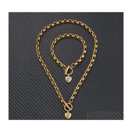 Подвесные ожерелья Sier Gold Love Bracelet Set Set Sward Dewelry Bagner Sets 2 в 1 модных аксессуарах x199fz A Drop de Dham77