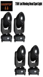 4xlot 75W LED -spot Moving Head Lights DJ Controller för Stage Bar Disco Party DJ Wedding DMX 512 Funktion 90v240v5469274