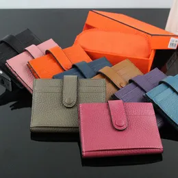 9 färger äkta läder kreditkortshållare klassisk hasp designer bank id -kort fodral kvinnor liten handväska 2017 ny ankomst mode po267c
