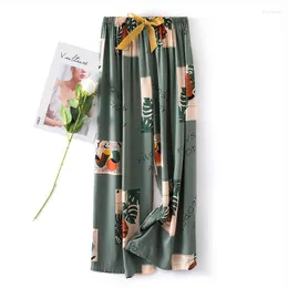 Moda de dormir feminina 2022 Pontas de algodão mais recente do verão Mulheres do sono Bottoms Cutelo elástico Casual Pijama feminino Pijama Mujer Troushers