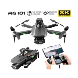Elektrische/RC-Flugzeuge Rg101 Max GPS-Drohne 8K Professionelle Dual-HD-Kamera Fpv 3Km Luftfotografie Bürstenloser Motor Faltbarer Quadcopter Dhijv