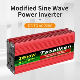 Convertitore inverter per autoveicoli da 12V a 220V 1500w/2000w/3000w/4000w Display a LED presa universale per inverter di emergenza da campeggio