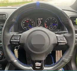 Car Steering Wheel Cover Non-slip Carbon Fiber For Volkswagen Golf 6 GTI MK6 VW Polo GTI Scirocco R Passat CC R-Line 2010