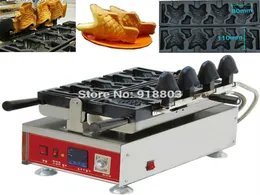4pcs Fish Waffle Commercial Use Nonstick 110v 220v Electric Digital Icecream Taiyaki Baker Maker Machine Iron Mold Pan3681512